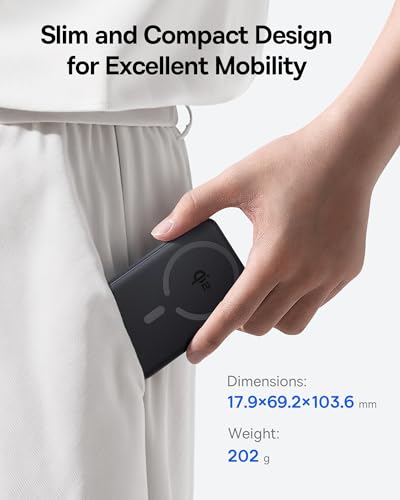 BASEUS FOR MAGSAFE PORTABLE CHARGER QI2 CERTIFIED 15W 10000MAH - BLACK - Brand New