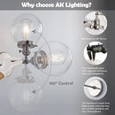 AK LIGHTING NICKEL WALL SCONCES WITH SWITCH, BRUSHED MODERN - NICKEL - Like New