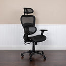 FLASH FURNITURE LO ERGONOMIC MESH OFFICE CHAIR WITH 2-TO-1 SYNCHRO-TILT - BLACK - Like New