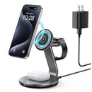 HERRBOL 3 IN 1 WIRELESS CHARGER FOR WATCH/IPHONE/AIRPODS - BLACK/GRAY - Like New