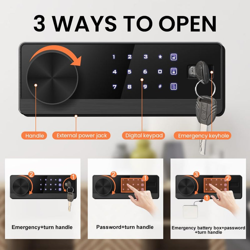 Kavey 2.0 Cub Safe Box with Backlit Touch Screen Keypad K-45 - BLACK - Like New