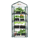 OGROW MINI PORTABLE GREENHOUSE WITH COVER AND 4 TIER SHELVES OG2719-4T - CLEAR - Like New