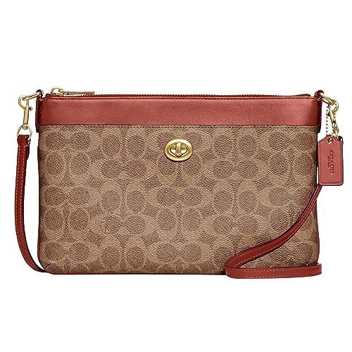 COACH LADIES TAN RUST COATED CANVAS CROSSBODY BAG ONE SIZE - TAN RUST - Like New