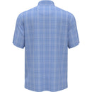 PGA TOUR GOLF PRINTED PLAID POLO - SIZE: MEN L - PLAID BLUE - Brand New