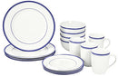Amazon Basics 16-Piece Cafe Stripe Dinnerware Set Blue B00Q5X1VRC - NEW - Brand New