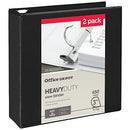 OFFICE DEPOT HEAVY-DUTY 3" D-RINGS NON-STICKED 2 PK - OD03146 - BLACK - Like New