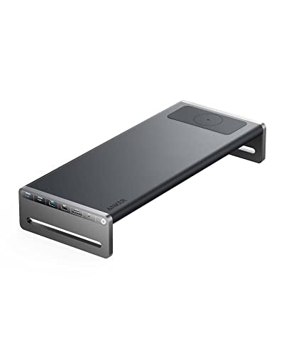 ANKER 675 USB-C DOCKING STATION (12-IN-1, MONITOR STAND, WIRELESS) - DARK GRAY - Like New