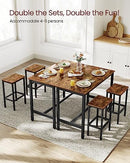 VASAGLE Bar Table Set, with 2 Bar Stools in Rustic Brown and Black ULBT15X - Like New