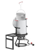 FIRE RIOT 30QT TURKEY FRYER WITH BASKET, OUTDOOR PROPANE, HTK300 - BLACK - Like New