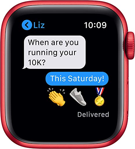 For Parts: Apple Watch 6 GPS Cellular 40mm RED Alum Case RED Band -CRACKED SCREEN/LCD