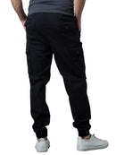 GALAXY BY HARVIC MEN'S SLIM FIT STRETCH CARGO JOGGER PANTS, BLACK, X-LARGE - Like New