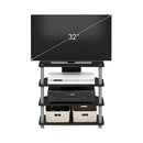 FURINNO TURN-N-TUBE EASY ASSEMBLY 4-TIER PETITE ENTERTAINMENT / TV STAND - GREY - Like New