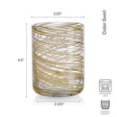 MIKASA COLOR SWIRL HONEY SET OF 4 DOUBLE OLD FASHION DRINKING GLASSES - GOLD - Like New