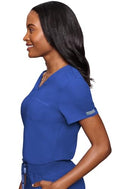 MED COUTURE WOMEN'S V-NECK SCRUB TOP TIMBER MODERN FIT TUCK-IN TOP ROYAL SMALL - Brand New