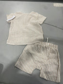 CARTER'S BABY BOYS STRIPED TOP & BOTTOM SET - SIZE 12M - BROWN - Brand New
