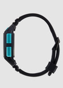 NIXON BASE TIDE PRO 100M WATER RESISTANT MEN'S DIGITAL WATCH - BLACK BLUE - Like New