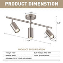 brfaixla 3-Light LED Track Lighting Kit Brushed Nickel Metal B0912PH1D7 - Nickel - Like New