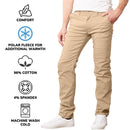 GALAXY BY HARVIC MEN’S HEAVYWEIGHT FLEECE-LINED STRETCH PANTS KHAKI SIZE: 32x31 - Brand New