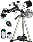 Gskyer Telescope, 70mm Aperture 400mm AZ Mount Astronomical Refracting Telescope - Like New