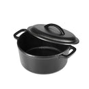 AMAZON BASICS ROUND PRE-SEASONED CAST IRON DUTCH OVEN POT, 2QT, KA2QT - BLACK - Like New