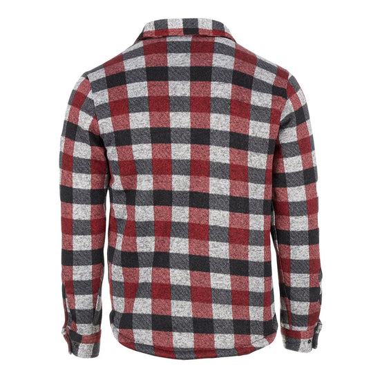 CANADA WEATHER GEAR MEN'S SHERPA LINED BUFFALO PLAID SHIRT JACKET - SIZE: L -RED - Brand New