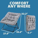 Oakham Comfy Chair for Adults, Soft Faux Fur Folding Lounge for Bedroom - Like New