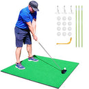 SharperGolf Premium Quality Golf Practice Hitting Mat, 3 Alignment - Green - Like New