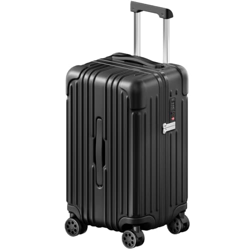 KRUTE CARRY ON LUGGAGE PC+ABS SUITCASES WITH DOUBLE SPINNER WHEELS 20 - BLACK - Like New