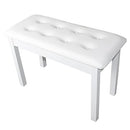 ALIMORDEN PU Leather Cushion Solo Piano Bench Stool Sheet Music Storage -White - Brand New