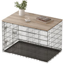 PISKYET DOG CRATE TOPPER WOOD COUNTERTOP FOR 48 42 36 30 24 INCH DOG CAGE- GREY - Brand New