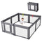 DORA DOTEY BABY PLAYPEN WITH DOOR FOLDABLE ADJUSTABLE PLAY PEN, DEEP GRAY - Like New