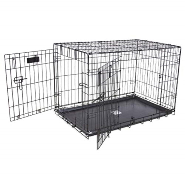 PRECISION PET PRODUCTS TWO DOOR PROVALUE WIRE DOG CRATE, 42 INCH - BLACK - Like New