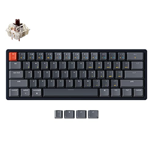KEYCHRON K12 WIRELESS MECHANICAL KEYBOARD SWITCHES - BLACK/GRAY - Scratch & Dent