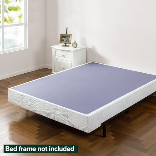 ZINUS Metal Box Spring with Wood Slats, 7.5 inch Mattress Foundation, Queen - Like New