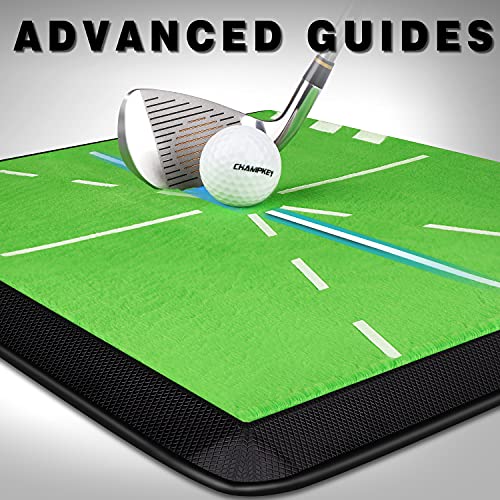 CHAMPKEY HEAVY-DUTY GOLF HITTING MAT - SWING PATH FEEDBACK - GREEN - 13"x17" - Like New