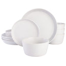 GIBSON SOHO LOUNGE SOFIA COUPE STONEWARE DINNERWARE SET WHITE W/SPECKLE-NEW - Brand New