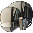 GIBSON ELITE ALTHEA 16-PIECE REACTIVE GLAZE DINNERWARE SET SERVICE FOR 4 - TEAL - Like New