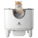FUROOMATE SELF-CLEANING LITTER BOX OPEN-TOP AUTOMATIC CAT LITTER BOX - WHITE - Like New