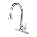 BIO BIDET FLOW CLASSIC KITCHEN FAUCET, RETRACTABLE PULL DOWN SPRAYER - CHROME - Like New