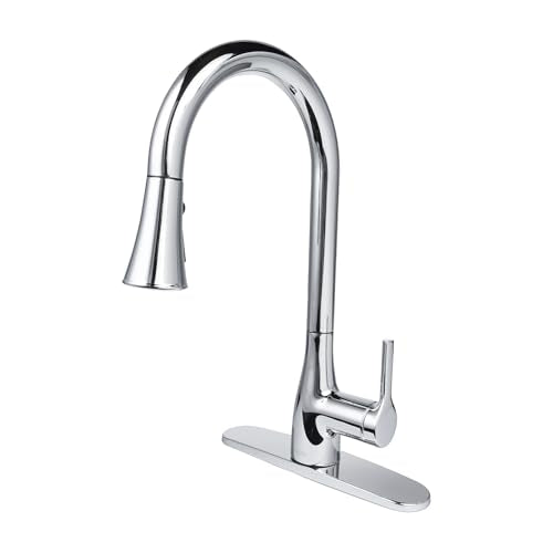 BIO BIDET FLOW CLASSIC KITCHEN FAUCET, RETRACTABLE PULL DOWN SPRAYER - CHROME - Like New