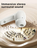 ZZU TRUE WIRELESS EARBUDS WITH BLUETOOTH 5.3, BIG BASS STEREO SOUND - WHITE - Like New