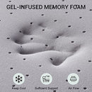 MAXZZZ 3 INCH MEMORY FOAM MATTRESS TOPPER VENTILATED PAD KING SIZE - GRAY - Brand New