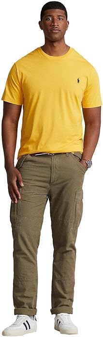 BLACK HORSE CLUB POLO RALPH LAUREN MEN'S SLIM FIT ICONIC MESH POLO - M - YELLOW - Like New
