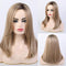 BLONDE UNICORN SHOULDER LENGTH STRAIGHT HAIR WIG :FIBER & REMY HUMAN HAIR - Like New