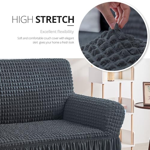 NICEEC Sofa Slipcovers Dark Grey Couch Covers Washable Stretch - Like New