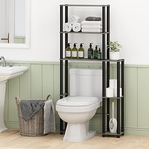 FURINNO TURN-N-TUBE OVER THE TOILET STORAGE FRENCH OAK GRAY/BLACK - Like New