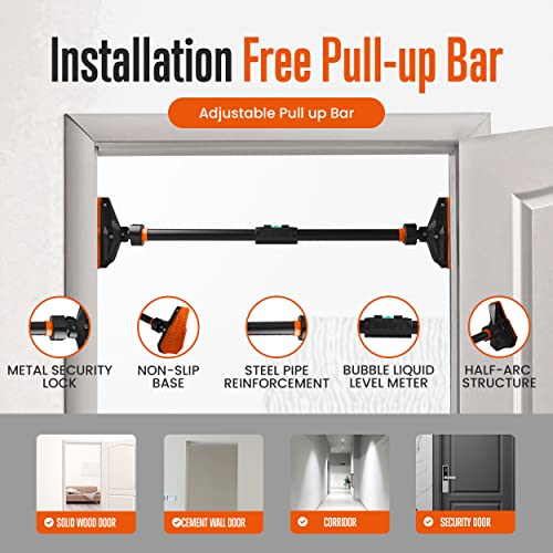 SQUATZ Adjustable Pull-Up Chin-Up Bar Door Frame Pullup Doorway No-Screw - Like New
