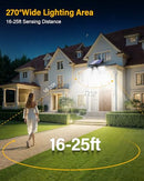 ZOOKKI SOLAR LIGHTS OUTDOOR WATERPROOF, 180 LED 3 HEADS 2 PACK - BLACK - Like New