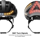 Lumos Kickstart Smart Bike Helmet Front Back LED LKHEBKB - Charcoal Black - Like New