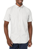 AMAZON ESSENTIALS MEN OXFORD SHIRT MEN M - LIGHT GRAY VERTICAL STRIPE - Brand New